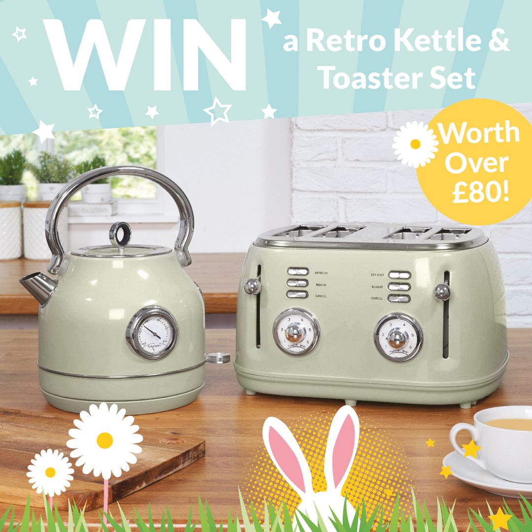 Win the 1.7l Retro Kettle and Four Slice Retro Toaster