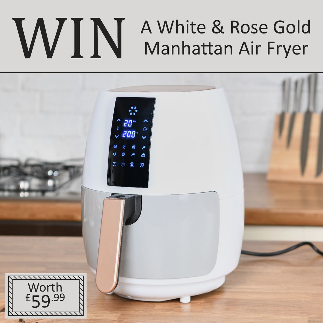 Win our Premium 3.5L White and Rose Gold Air Fryer