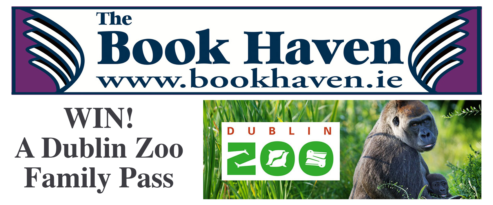 Win a Family annual pass to Dublin Zoo with the Book Haven