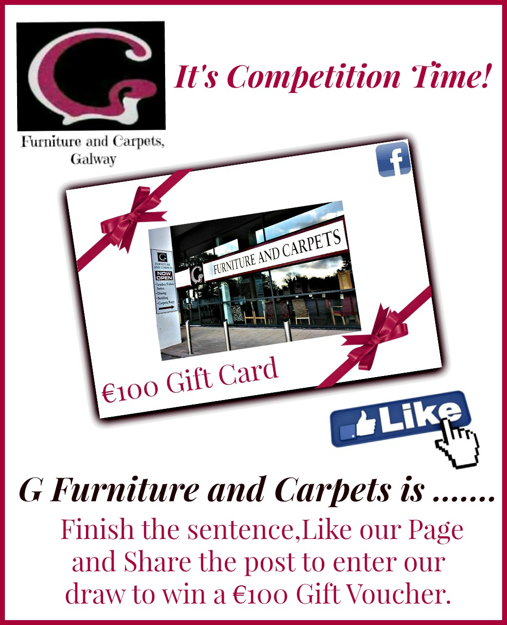 Win a €100 Gift Voucher for G Furniture and Carpets