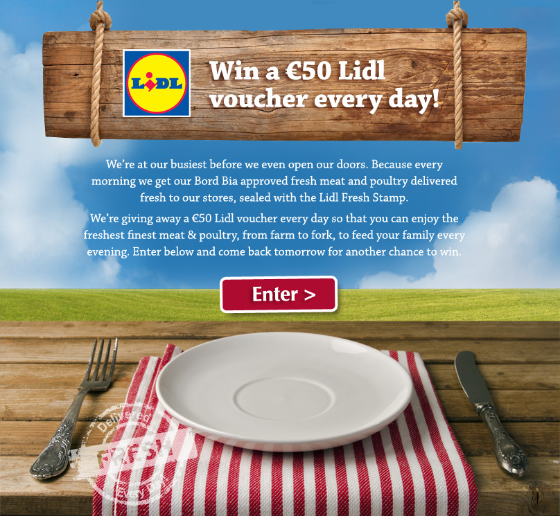 Win €50 Lidl vouchers Daily