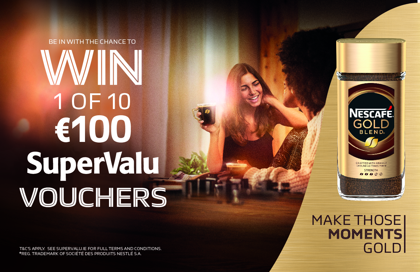 Win 1 of 10 €100 SuperValu Vouchers with Nescafé Gold Blend