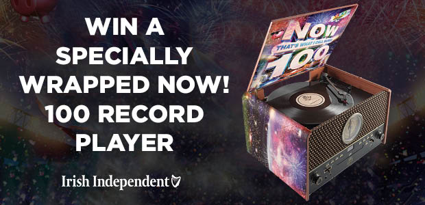 Win a NOW 100 specially wrapped record player plus music pack